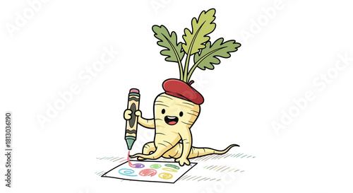 Parsnip Artist Delightfully Creates Vivid Circular Artworks In A Playful Demonstration