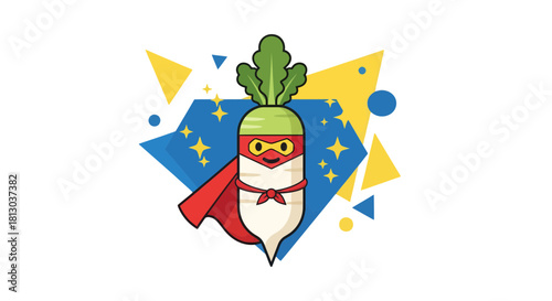 Superhero Radish: A Vegetable Vigilante Protecting the World with Colorful Power