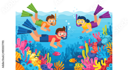 Thrilling Underwater Experience Showcasing Scuba Divers Amidst Vibrant Coral Reefs