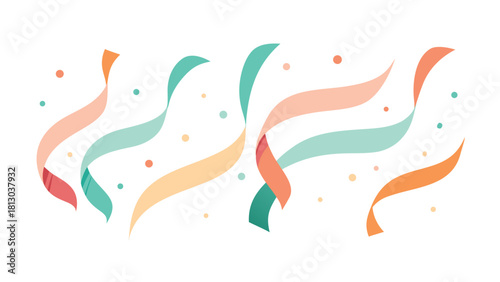 colorful confetti streamers arranged together, adding a celebratory touch to the scene..eps