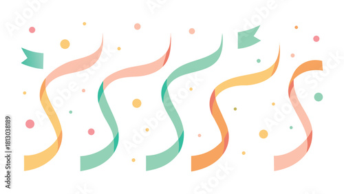 colorful confetti streamers scattered across a surface, creating a festive atmosphere..eps