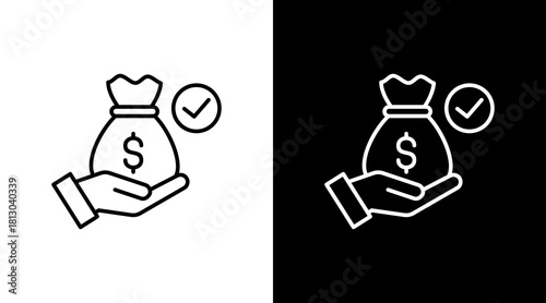 Credit Approval White Icon Set Design