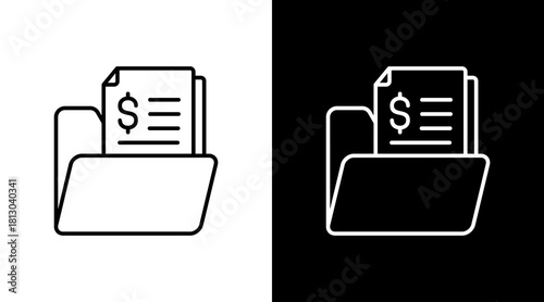 Document Folder White Icon Set Design
