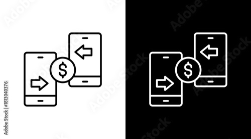 Mobile Payment White Icon Set Design