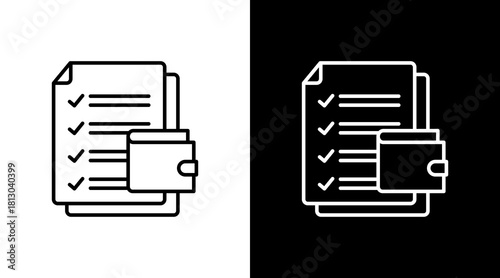 Budgeting White Icon Set Design