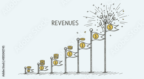 Growing Revenues and Financial Success Illustrated.