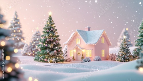 christmas tree in front of the house