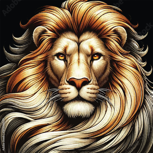 detailed head lion