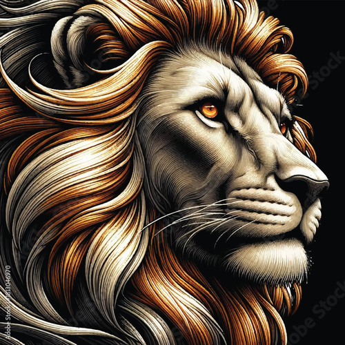 detailed head lion