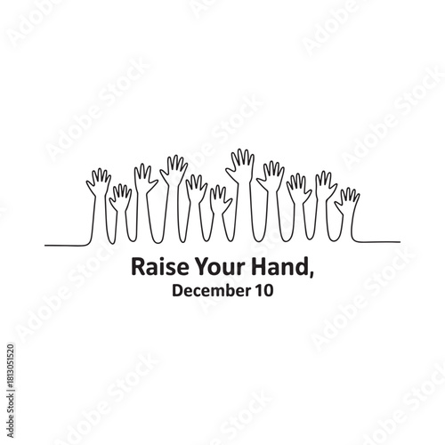 Hands raised in solidarity for human rights day