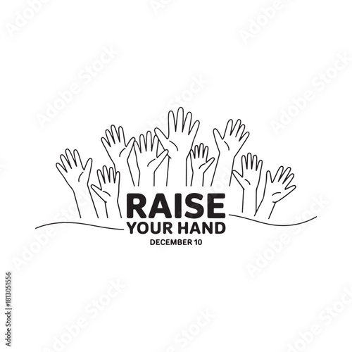 Many hands raised in support and unity