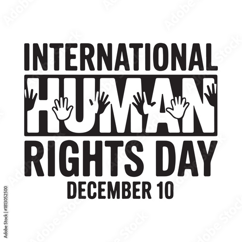 International human rights day december 10 with hands symbol