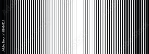 Line halftone gradation texture. Fading center stripe gradient background. Repeating pattern backdrop. Black parallel thin to thick lines backdrop for overlay, print, cover, graphic design. art