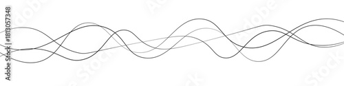 Wallpaper Mural Abstract Wave Composition of Thin Black Lines on a White Background. A Modern Minimalist Vector Illustration Design. Torontodigital.ca