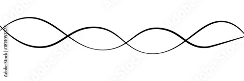 Abstract Wave Composition of Thin Black Lines on a White Background. A Modern Minimalist Vector Illustration Design.