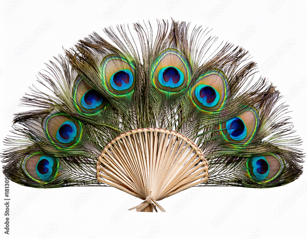 Obraz premium Peacock feather fan isolated.