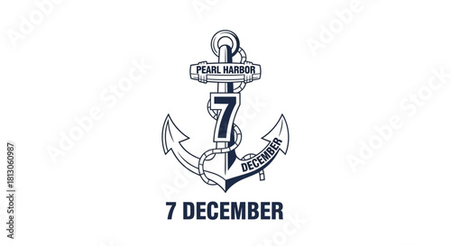 Pearl Harbor 7 December Anchor Emblem.