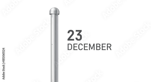 December twenty third date on a flagpole illustration.