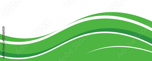 Modern green banner background. Graphic design banner pattern background template with dynamic wave shapes.