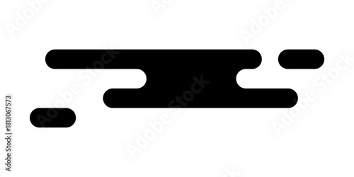 Oriental cloud shape. Traditional Asian ornament. Simple abstract wind or wave form in Japanese, Chinese or Korean style isolated on white background. Vector graphic illustration.Vector