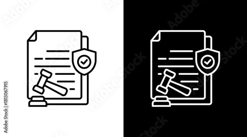 Regulatory Compliance White Icon Set Design