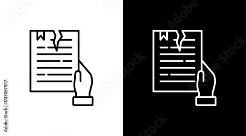 Contract Breach White Icon Set Design