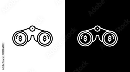 Financial Forecasting White Icon Set Design
