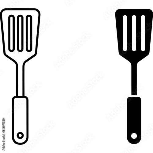 Spatula icon set isolated on white background, kitchen utensils for cooking food