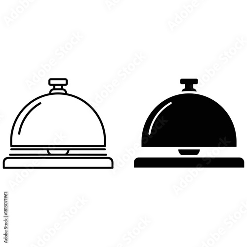 Hotel service bell icon isolated on white background, concierge call vector symbol