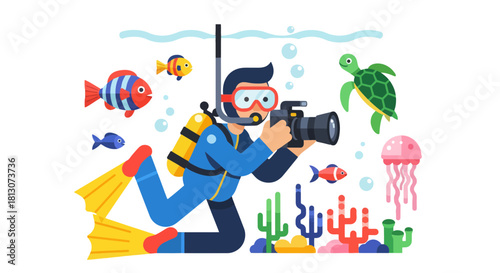 Underwater Photographer Captures Marine Life In a Vivid And Colorful Aquatic Illustration