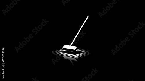 Elegant Metallic Pendulum Swinging, Reflected on a Serene Dark Surface - Concept of Time, Motion, and Equilibrium