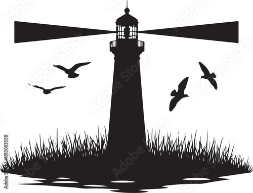 lighthouse silhouette vector, lighthouse, sky, sea, tower, architecture, sunset, building, silhouette, water, coast, ocean, house, navigation, beach, travel, vector, illustration, landmark, landscape,