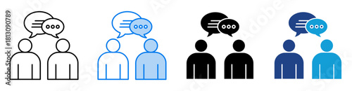 Talking icon set multiple style collection