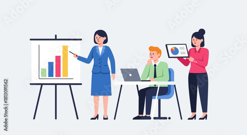 Business presentation and teamwork concept.