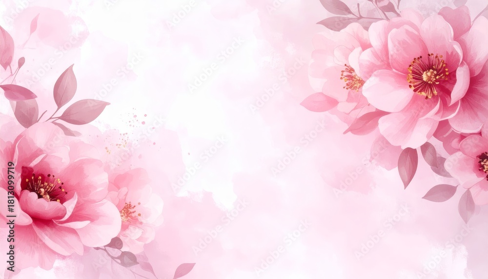 Fototapeta premium Vibrant pink flowers blooming gracefully on pristine white background capturing delicate natural beauty for botanical enthusiasts and decor.