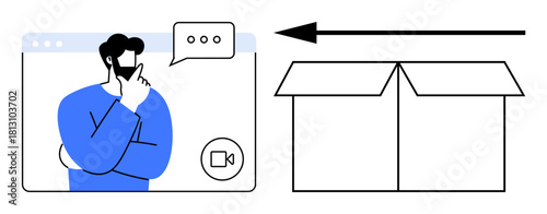Communication concept. Communication connected virtual meetings and logistics for online chats. Communication bridging digital conversations and physical delivery. For e-commerce, remote work