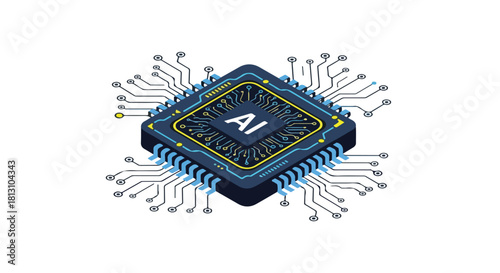AI Integrated Circuit Futuristic Computing and Technological Design