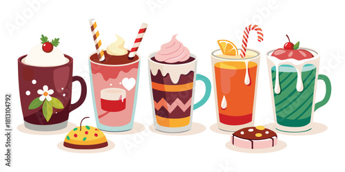 Drinks beverages mugs cups desserts sweets treats holiday festive winter warm cozy