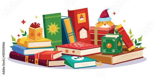 Books gifts christmas santa claus reading education learning knowledge holiday season