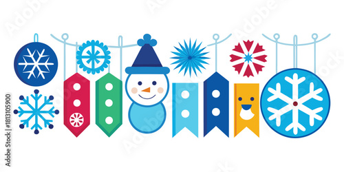 Winter holiday christmas decoration ornament snowflake snowman festive celebration joy