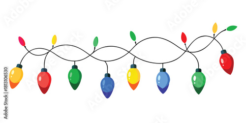 Christmas lights holiday decoration festive celebration party string colorful bright xmas season winter