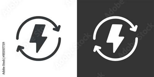Fast Charging Cycle icon. Solid glyph series icon