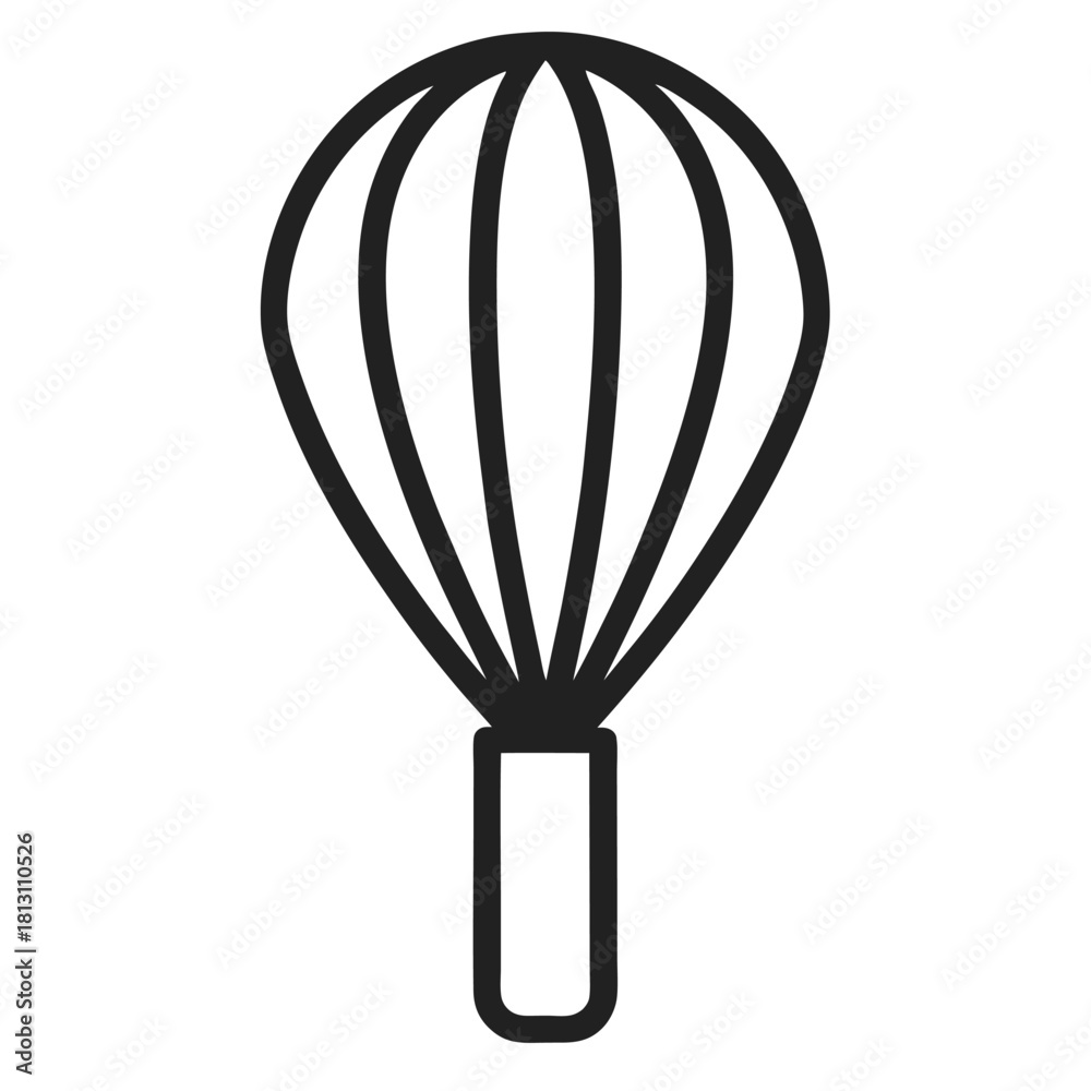 Obraz premium Simple illustration of a balloon whisk for cooking and baking use