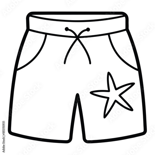 Summer beach shorts with starfish design for vacation fun and leisure
