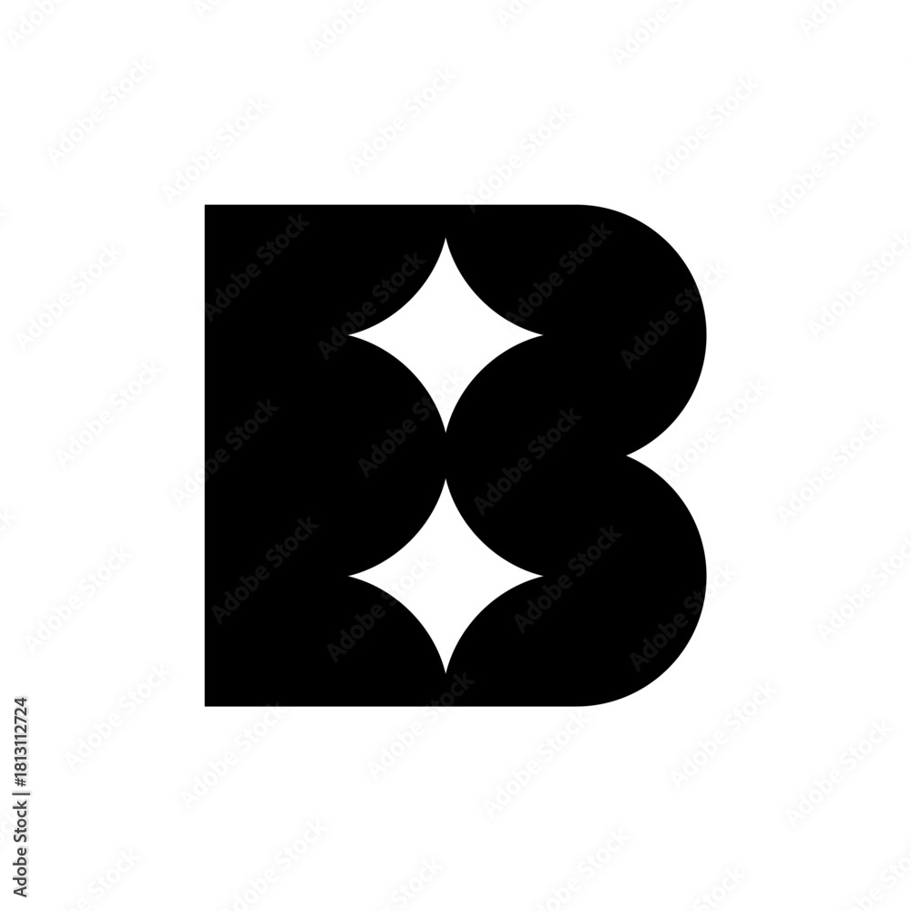Fototapeta premium Letter B logo. Logo design. Template elements. Geometric abstract logo