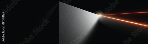 Abstract Light Beam Intersecting Corner with Black Background for Design Projects