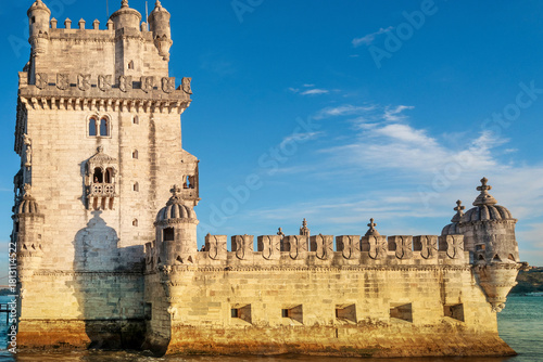 2023, Lisbon, Portugal. Belem Tower, a medieval fortress perched on the Tejo (Tagus) River. A UNESCO World Heritage Site, symbol of Portugal’s maritime heritage, dating back to the early 16th century.