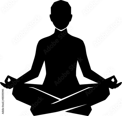 Person meditating vector isolated on white background
