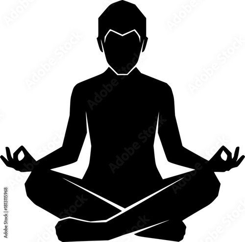 Person meditating vector isolated on white background
