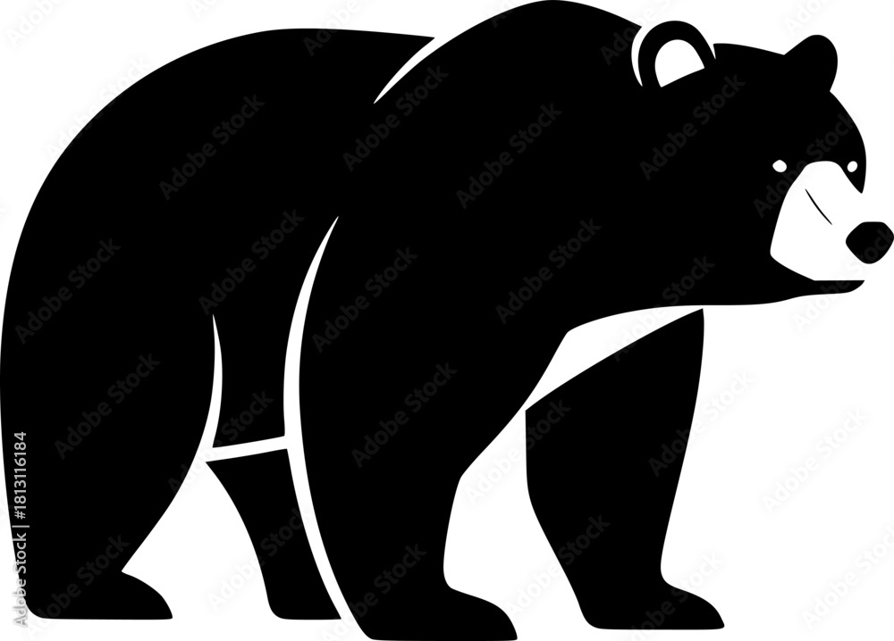 Obraz premium brown bear vector illustration, Standing bear Illustrations 